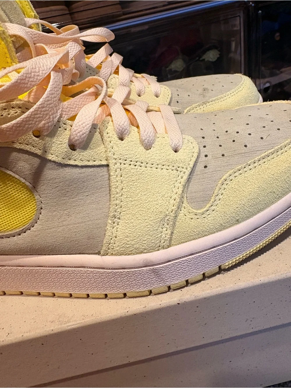 Men’s Jordan 1s Neon Yellow, White, Bone